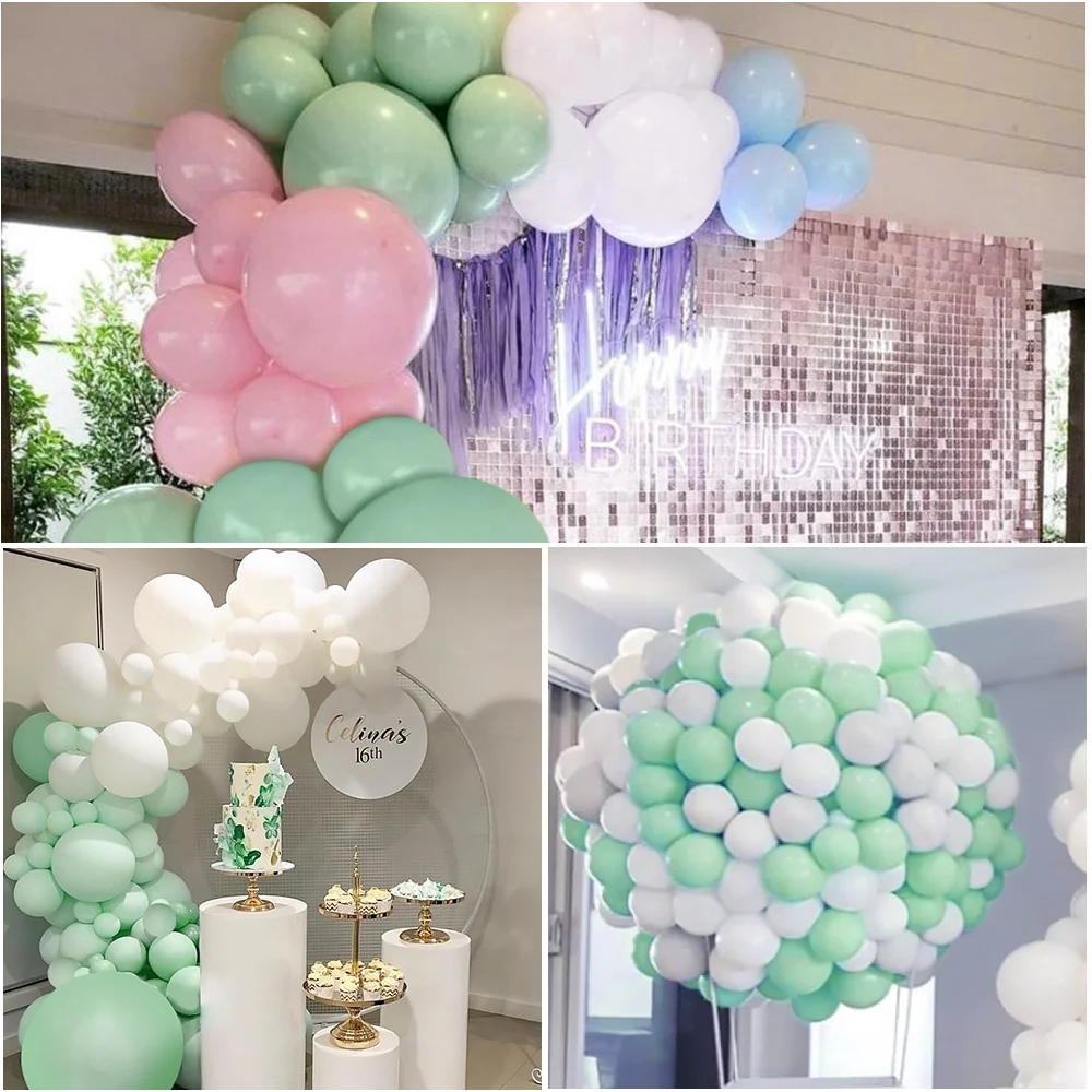 Ourwarm 18 12 5 inch Custom Kids Theme Green Colorful Decorations Latex Garland Set Wedding Birthday Party Balloons