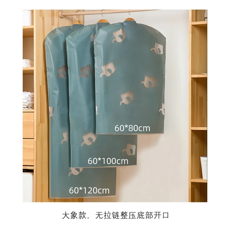 Wholesale PEVA Suit Zippered Garment Cover Dust Bag Translucent Hanging