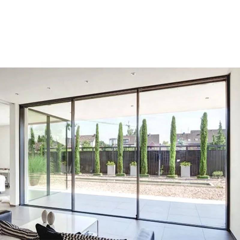 Modern aluminum doors two sides open door new aluminum sliding door