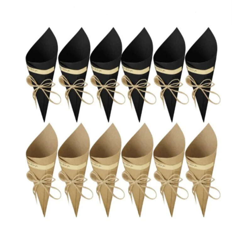 Новые самодельные Ретро бумажные конусы, коробки для конфет, держатель для цветов, крафт-бумага для свадебного и праздничного украшения, подарки, ремесло