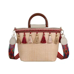 Support custom fashionable rattan bali straw bags women handbags