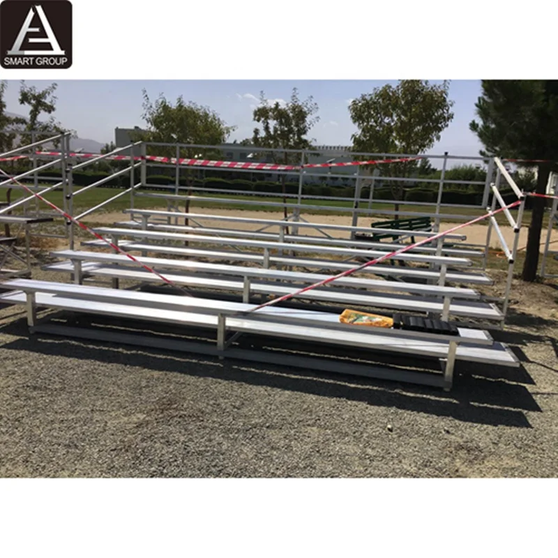 5 rows double footboard event outdoor bleachers aluminium stadium stand seating with guardrail