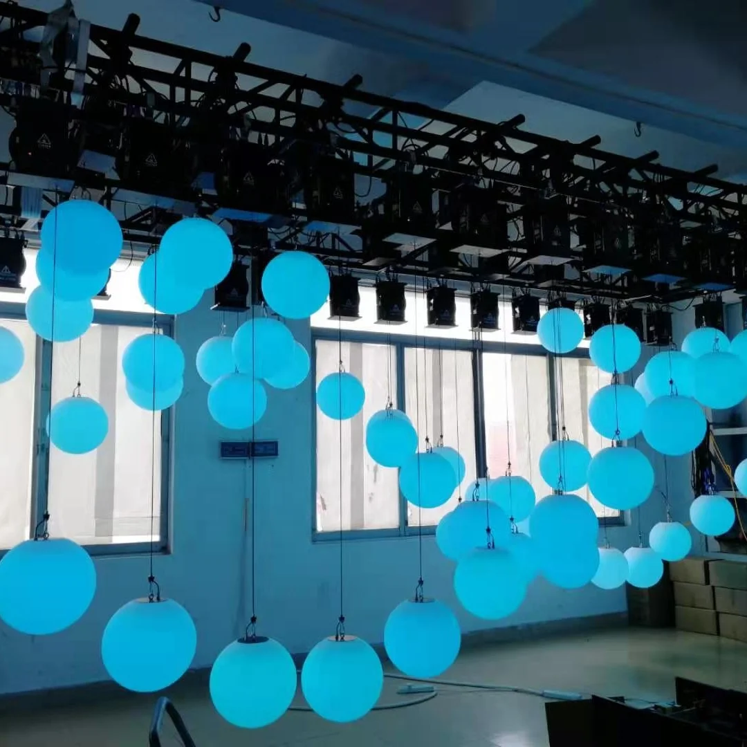Led Remote Control DMX Lifting Hanging Ball colorful shinning Kinetic ball for decoration