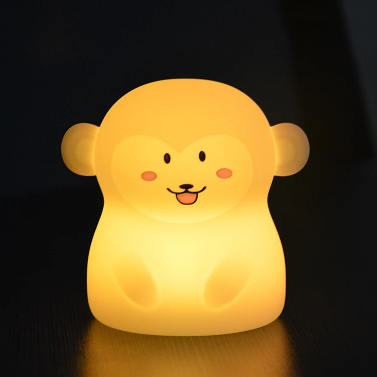 Silicone Night Lamp Changeable Color Touch Sensor Soft Silicone Monkey Lamp Led Baby Night Light