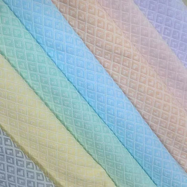 high quality luxury 3D embossed nylon fabric color blocking hound-tooth taffeta jacquard fabric for down jacket, coat