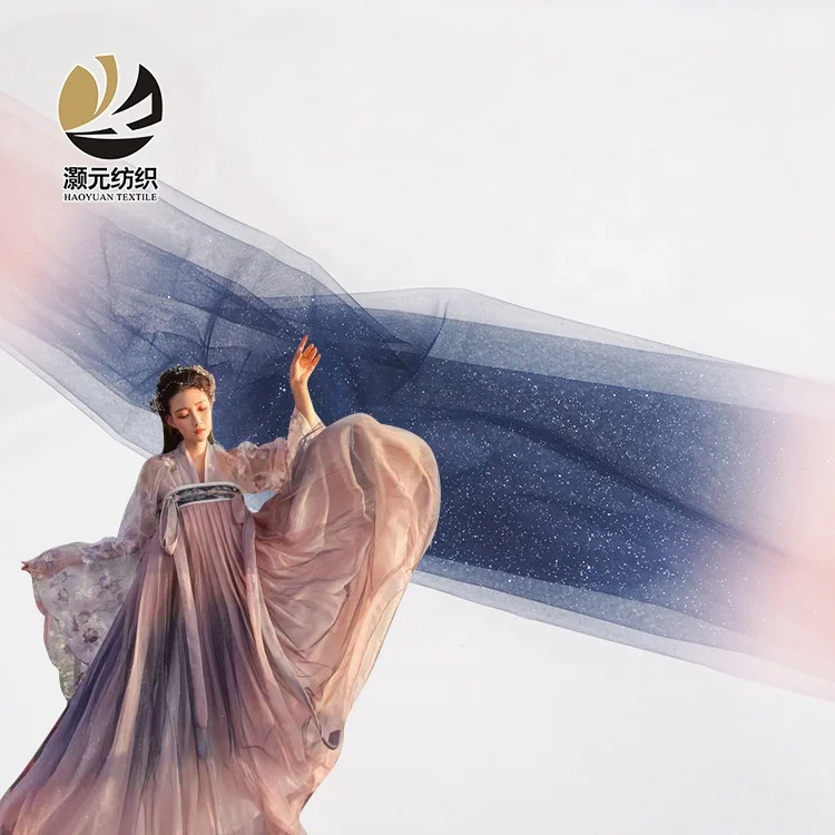 Китайский производитель, Новые поступления, тканые градиентные цветные тюлевые Блестки для платьев с принтом