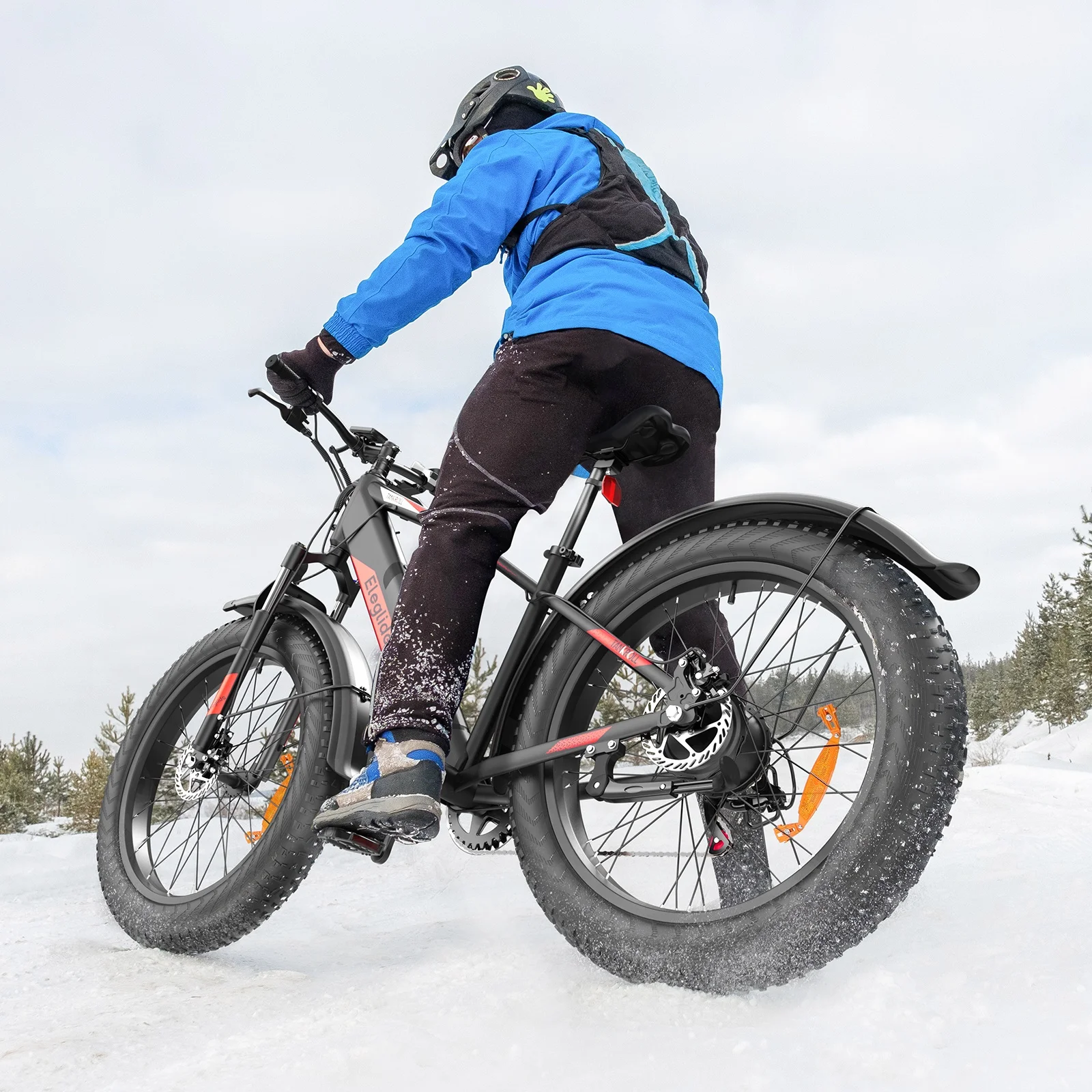 Eleglide Best List Tankroll 26 Inch Fat Tire Dirt Electric Bicycle 48V 500W Powerful Brushless Motor Mountain E Bike