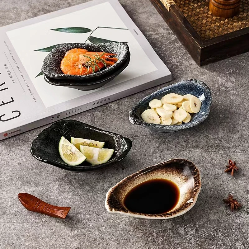 Wholesale 5 Inch Japanese Retro Porcelain Dessert Melon Seed Snack Sushi Plate Dish