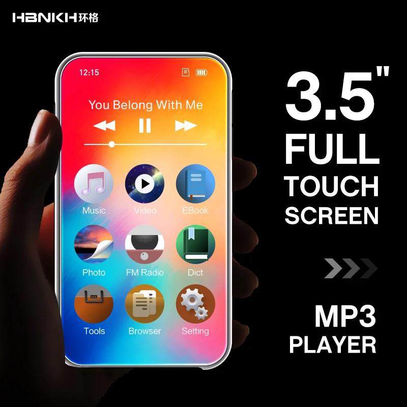  Mp3-плеер HBNKH с Полноразмерным сенсорным экраном Поддержка музыки фильмов FM радио TF-карта цифровой MP3 MP4
