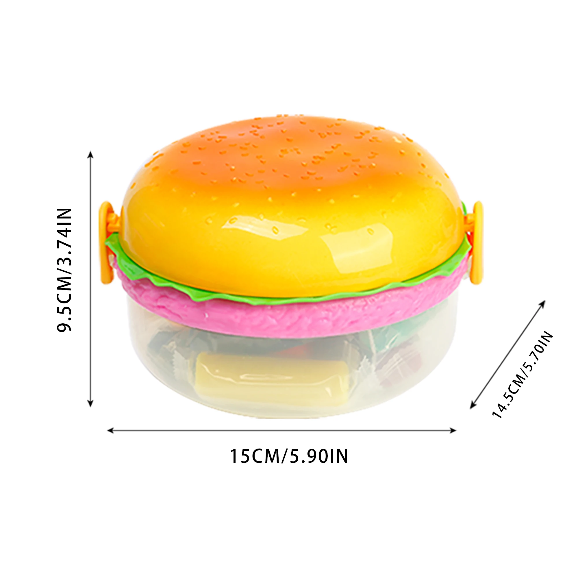 Hamburger Shape Playdough Set with Molds DIY Creative Clay Craft Kit for Kids Fun Modeling Dough Toy with Plastic Burger