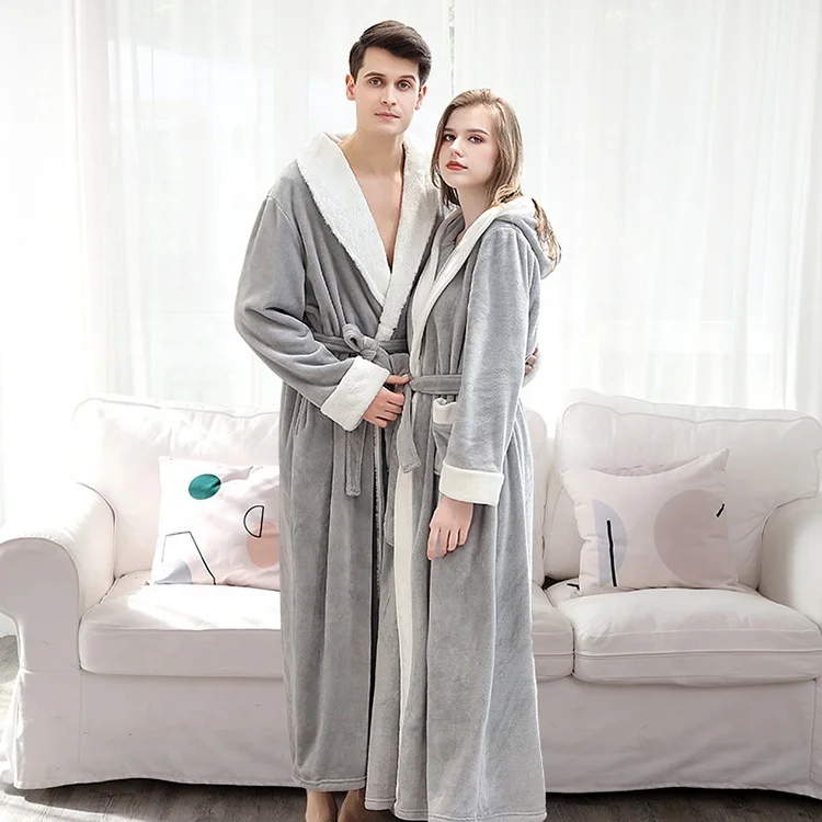 New desgin cotton sleepwear polyester bride family bathrobe set for couple