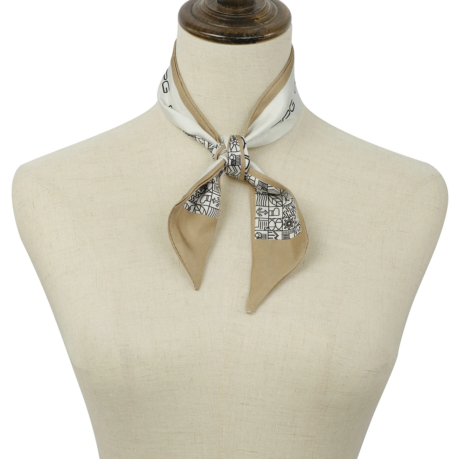 Fashion Long Angled Polyester Scarf Bag Handle Scarf Ribbon Belt VersatileTied Bag Bow Small Polyester Edge Scarf