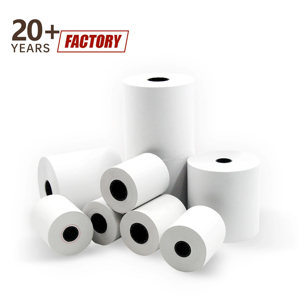 Factory wholesale thermal paper roll 57mm 80mm customized size for supermarket