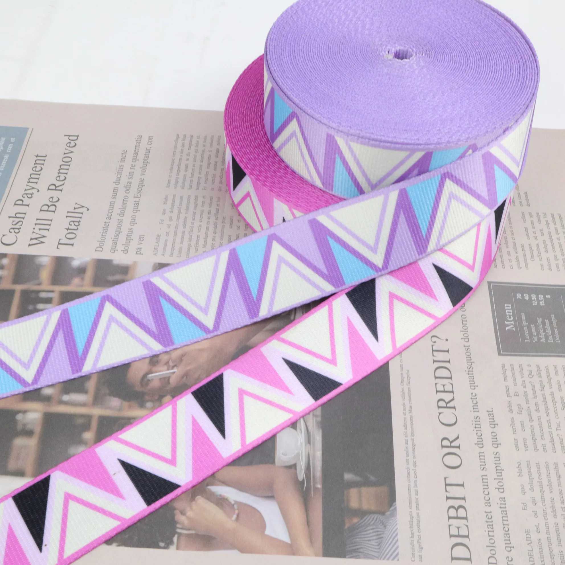 Customized thermal sublimation pattern polyester webbing pet collar kettle rope hanging rope webbing