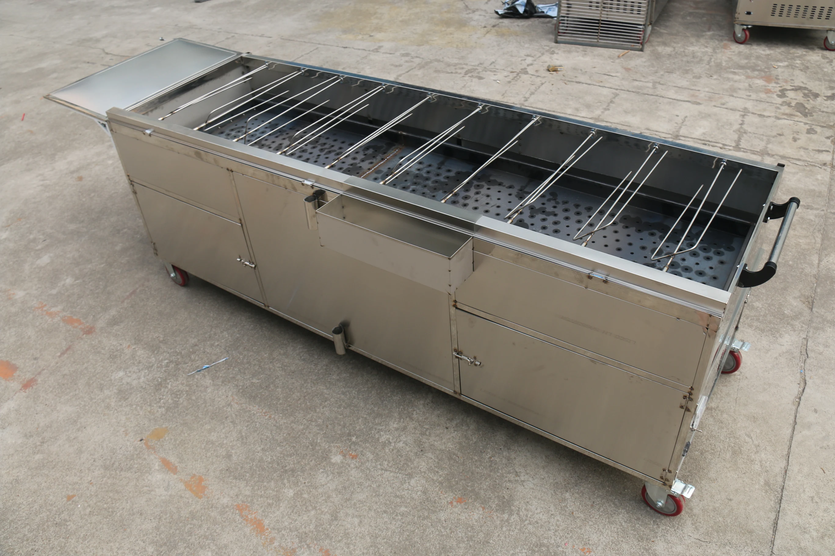 grill 30 chicken/batch automatic chicken roaster electric rotary coal roasting duck grill machine HJ-KJL10