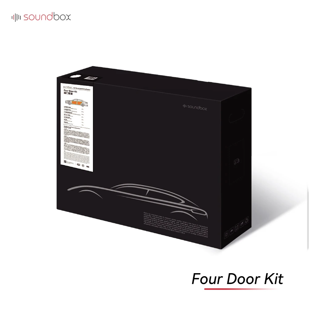 Soundbox Car Sound Deadening mat Butyl Automotive, Sound Deadener Noise Insulation and Vibration Dampening Material for 4-Door/