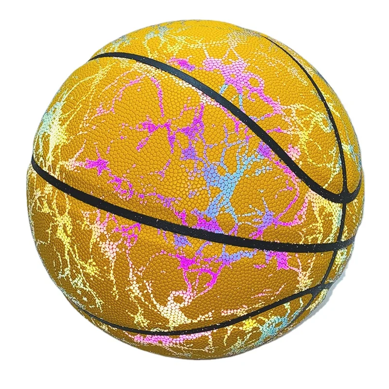 Holographic Super Grip Reflective Brand Your Basketball Glow In The Dark For Game And Fan