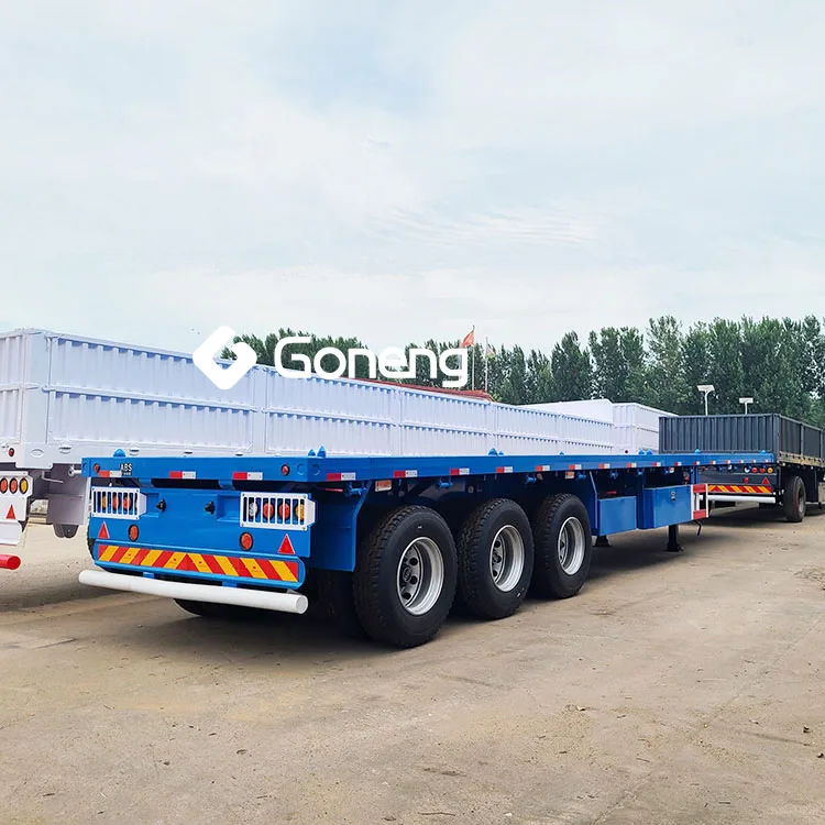 3 eixos recipiente  semi reboque cama plana 3 axles 40ft container semi trailer 20ft flatbed semi trailer price