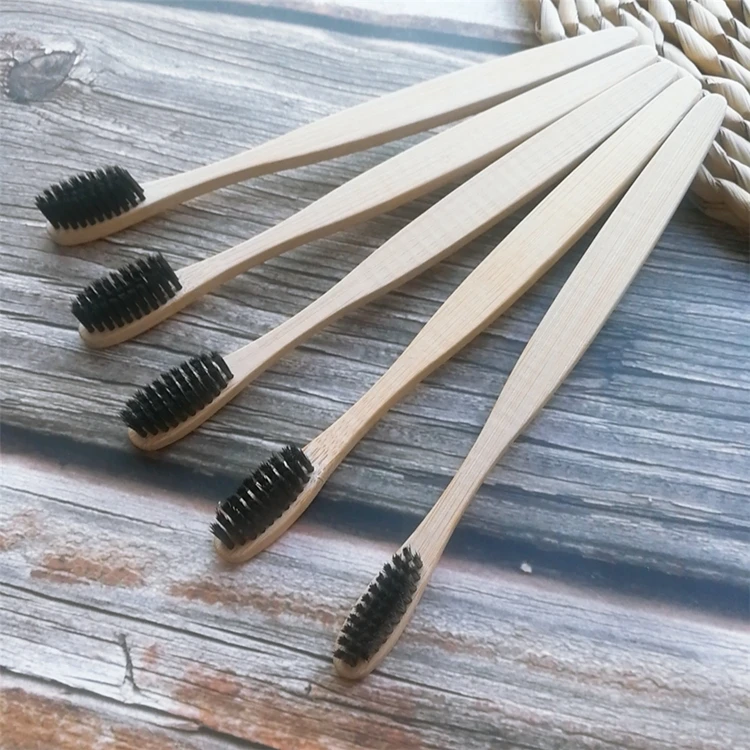 
Wholesale Environmental Charcoal Bamboo Toothbrush Medium Soft Bristle Oral Care Teeth Cleaning Eco Adult Brushes 
