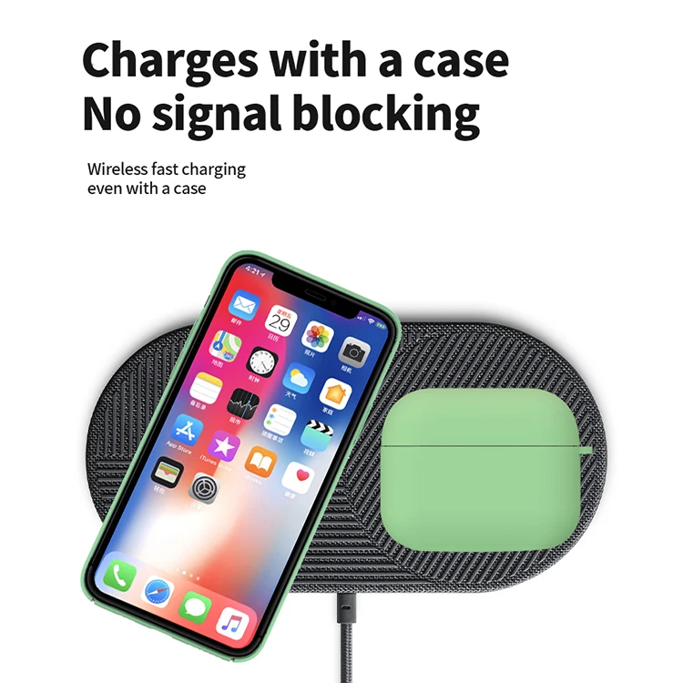 Simplicity Secure Liquid Silicone Sleeve For Airpods Pro Charging Case With Buckle For Shockproof Fall Resistance Case