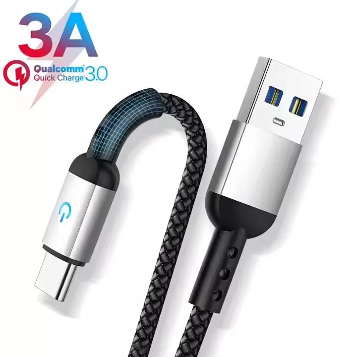Original Light Usb Data Cable Braided Type C Fast Charging Usb To Type C Cable