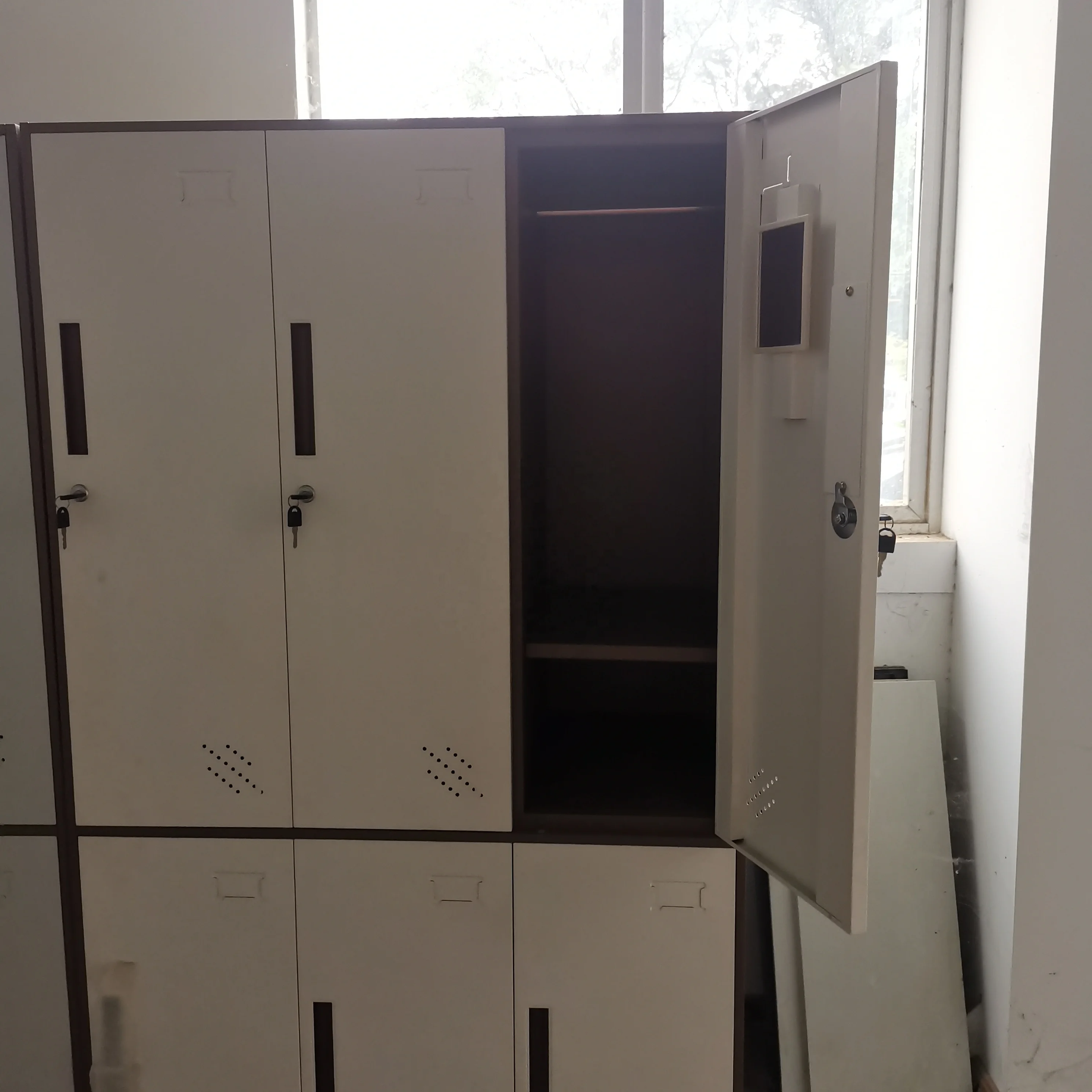 Staff Work Clothes Locker Box Storage School Locker Cabinet 6 Door Steel Locker