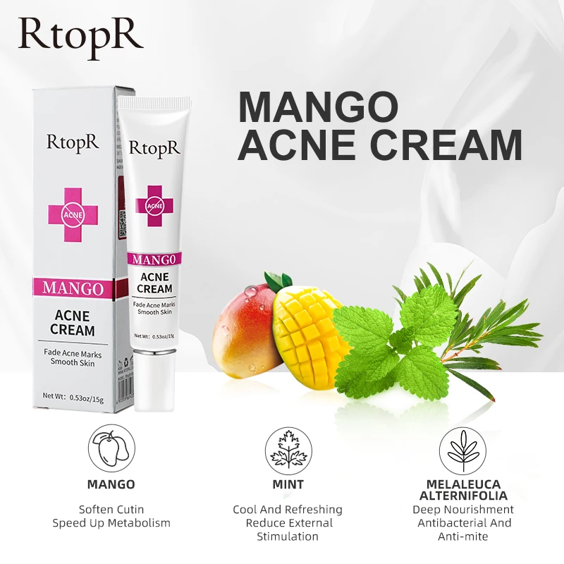 OEM RtopR Acne Treatment Face Cream Acne Remover Creams Gel Oil Control Shrink Pores Scar Removal Anti Acne Cream Skin Care
