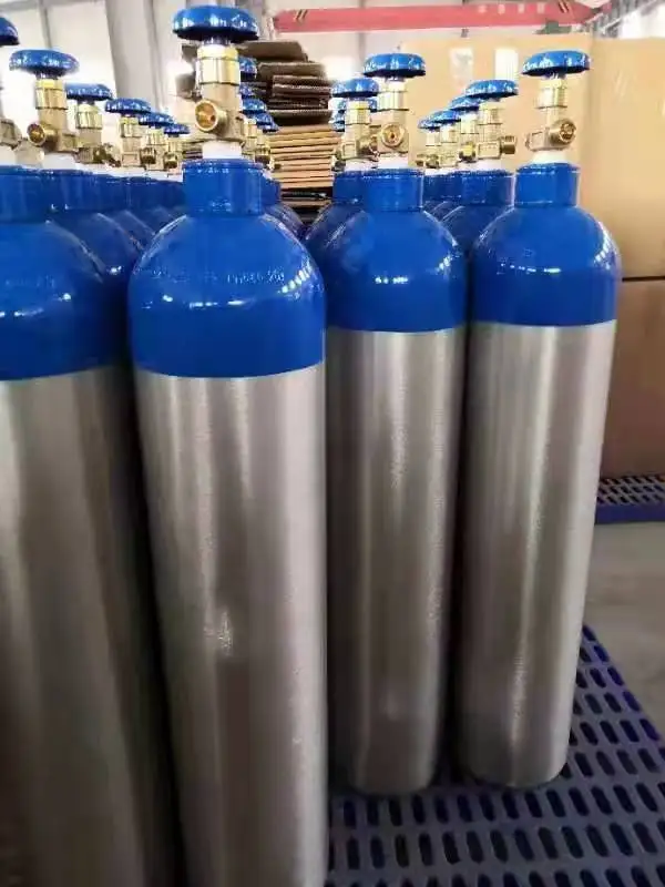 ISO high quality 2200psi 4L 8L 10L 15L 20L 40L portable oxygen tank oxigen cylinder filling medical aluminium oxygen cylinder