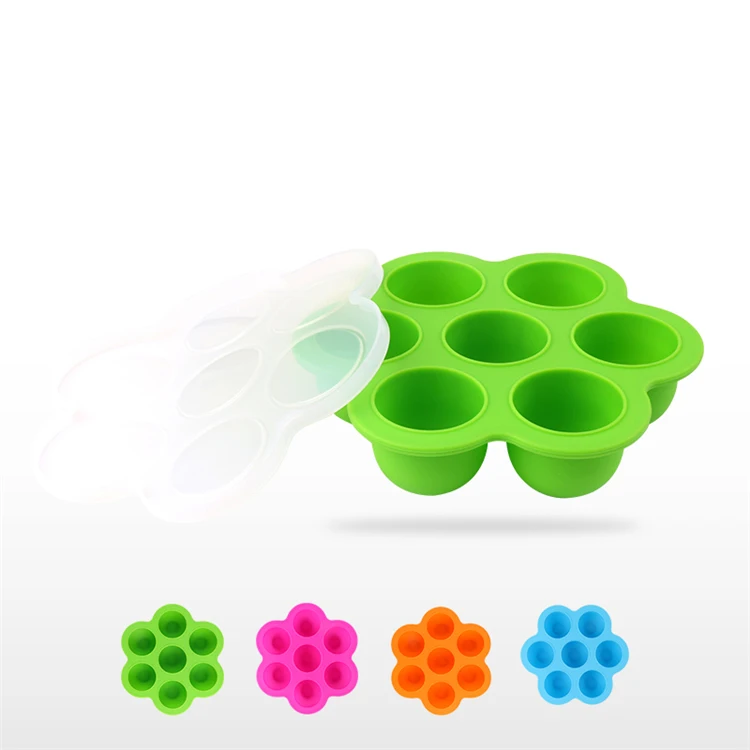Amazon Hot sell  Baby Plate Silicone Ice Cube Tray Baby Food Storage Container and Freezer Tray With Lid
