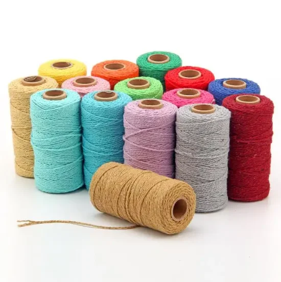 Rice-dumpling line two-color cotton rope diy weaving decoration handmade gift box baking packaging binding rope wholesale