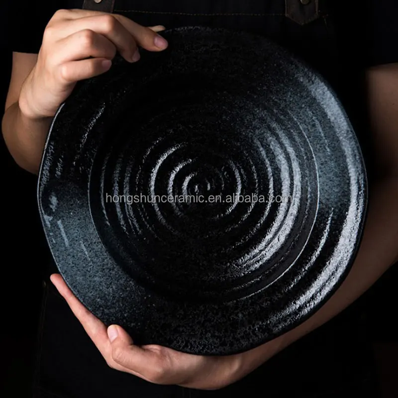 10inch Japanese Creative Ceramic Salad Plate Pasta Wide Side Dish Western Style Soup Plate 