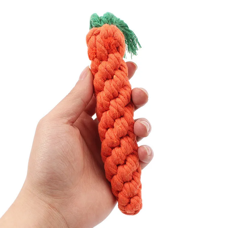  Pet dog toy High quality cotton braided rope carrot wholesale pets chew toys product