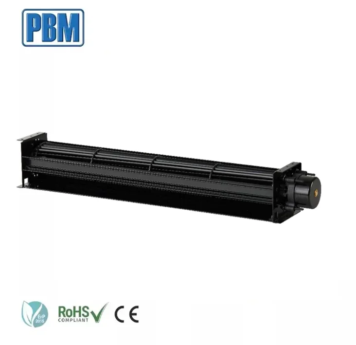 Eco 230VAC 100m3h 30mm 530mm Air Outlet Impeller Cross Flow Ventilation Fan for Fireplace