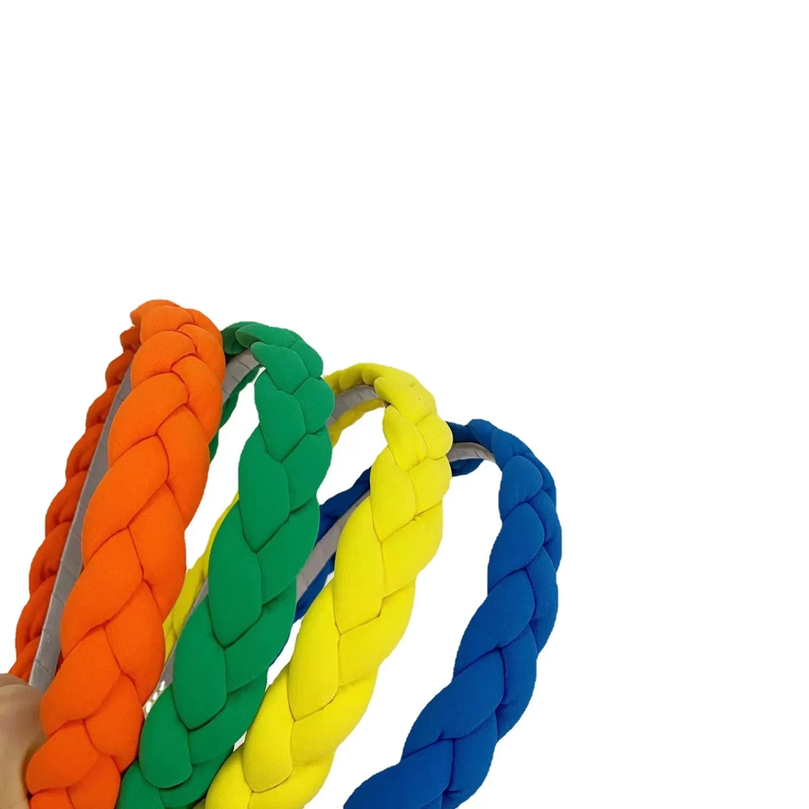 Braided Headbands Girls  Rainbow Braid Head Bands for Kids Toddlers Women Hand Twist Hairbands Sequins Cloth Hair Accessories