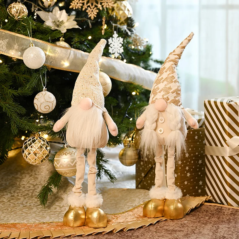 Christmas 2025 New Design Christmas Gnomes Ornaments Swedish Handmade Plush Gnomes Santa Elf Home Decorations Holiday Decor