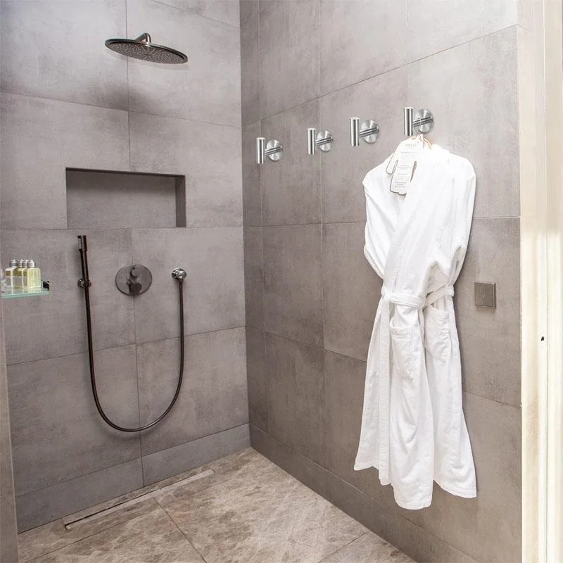 Stainless Steel Robe Hook Adhesive Wall Hook Towel Hook for Bathroom Kitchen Garage Heavy Duty Wall Mounted Kitchen Hardware