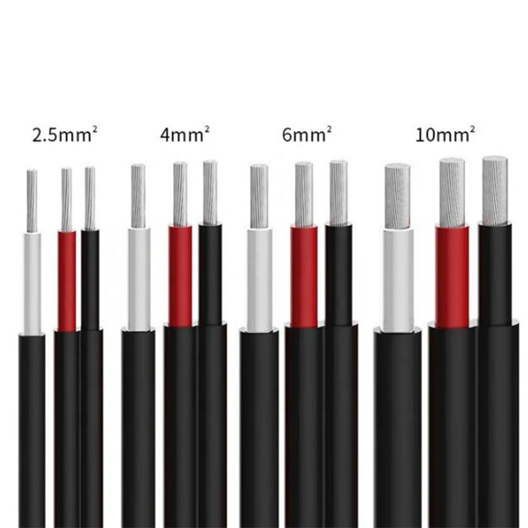 Zoii Customized Ce Tuv Copper Dc Solar Cable Pv Wire 2.5mm2 4mm2 6mm2 8mm2 10mm2