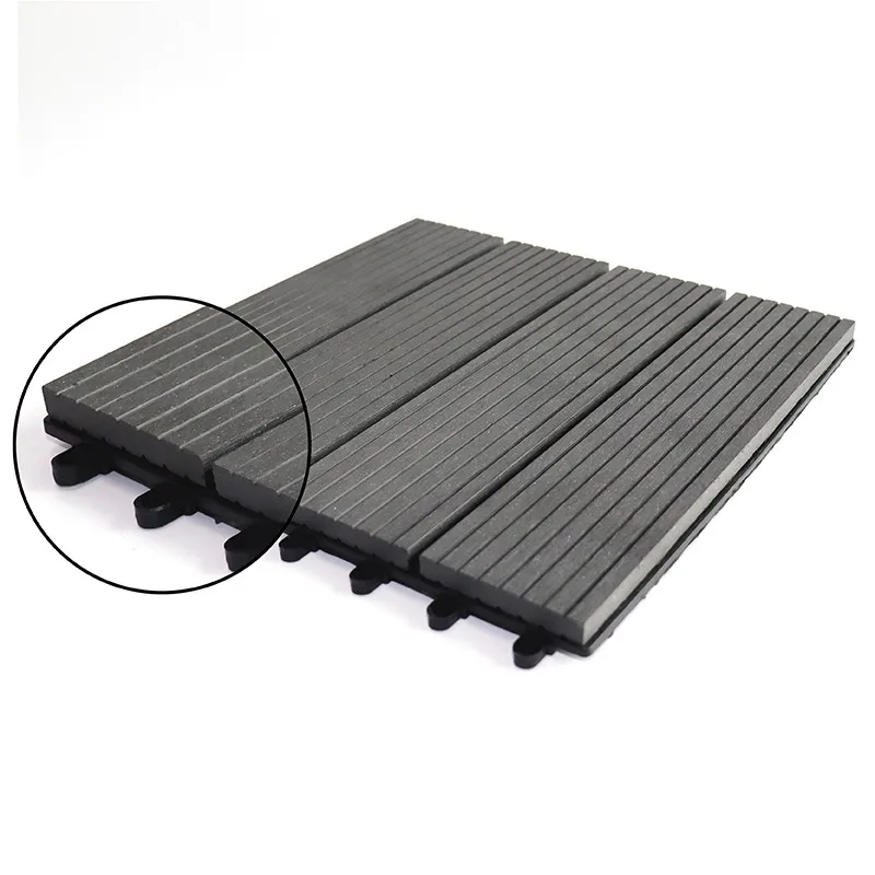 Outdoor waterproof WPC flooring tiles garden composite wood plastic DIY deck tiles WPC deck tiles