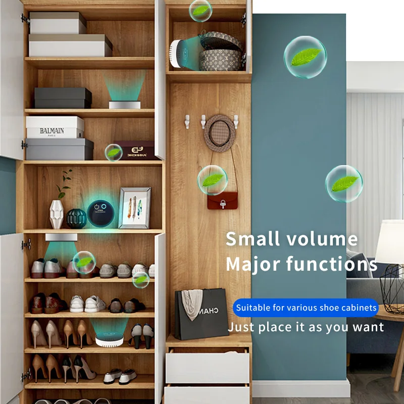 Portable Mini Air Purifier USB Type C Plug In smart effective odor smell air freshener for household, shoe cabinet