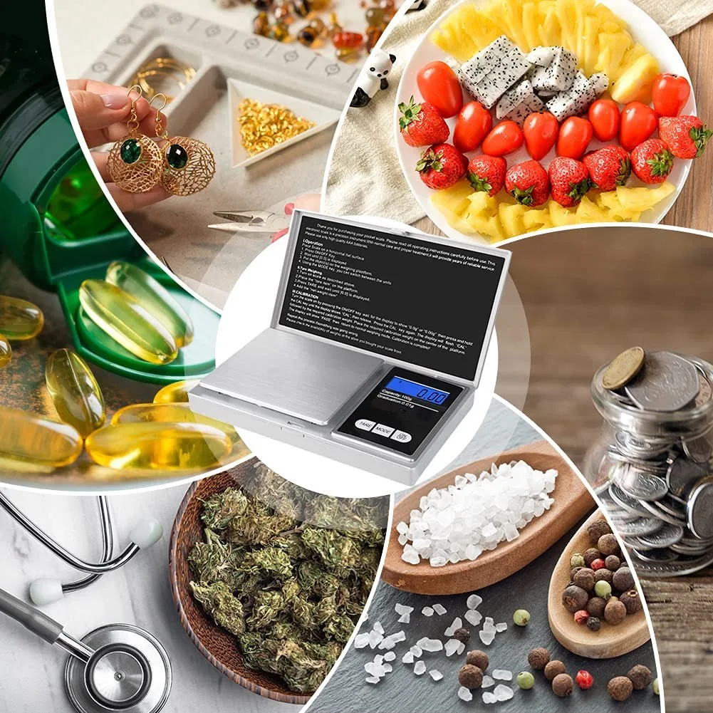 Weighing Instrument Digital Pocket Scale with LCD Back-Lit Display 500g 0.01g Jewelry Scale
