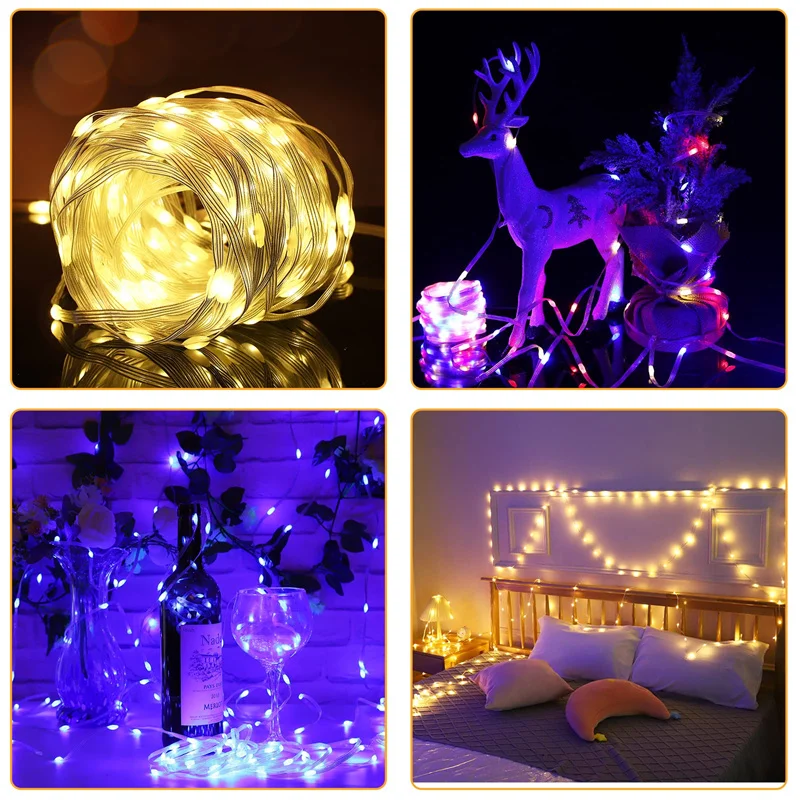 Led Christmas Outdoor Garden Decorative Pixel Point String Lights Smart APP Control Fairy Lights Copper Wire String Lights