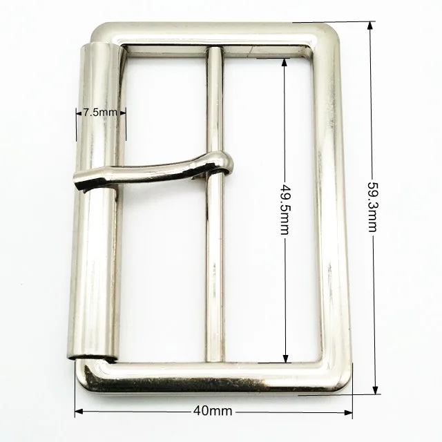 Metal alloy buckle with pin, metal pin buckle with roller bar