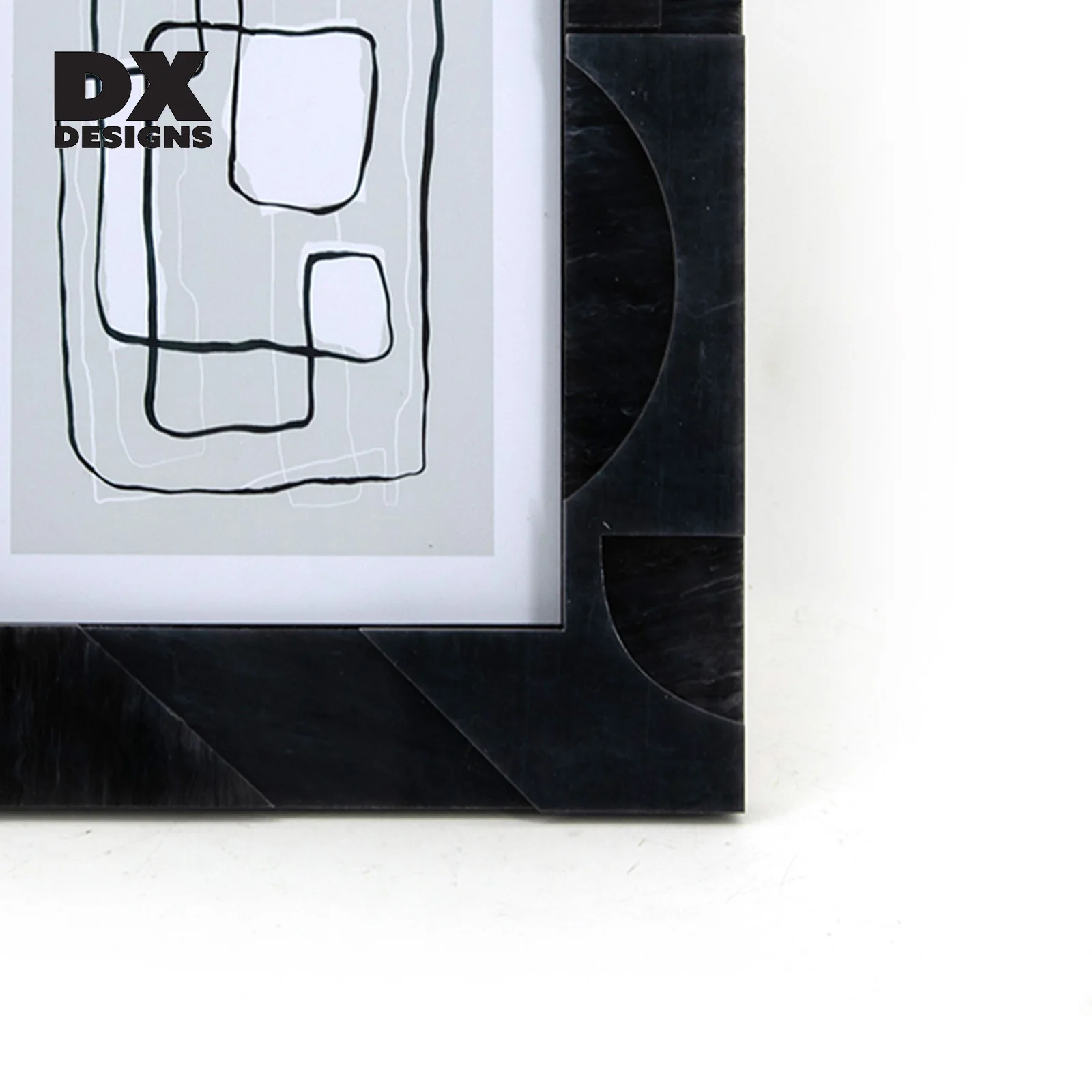 DX Designs home decor luxury Black marble Stone Paint Photo Frame Custom-Size MDF Picture Frame Home Wall