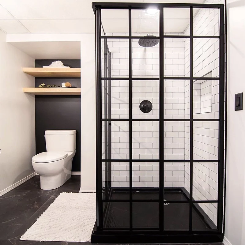 D-top Glass small shower rooms Sliding  Modern Bathroom Prefab Modular Shower Room for house