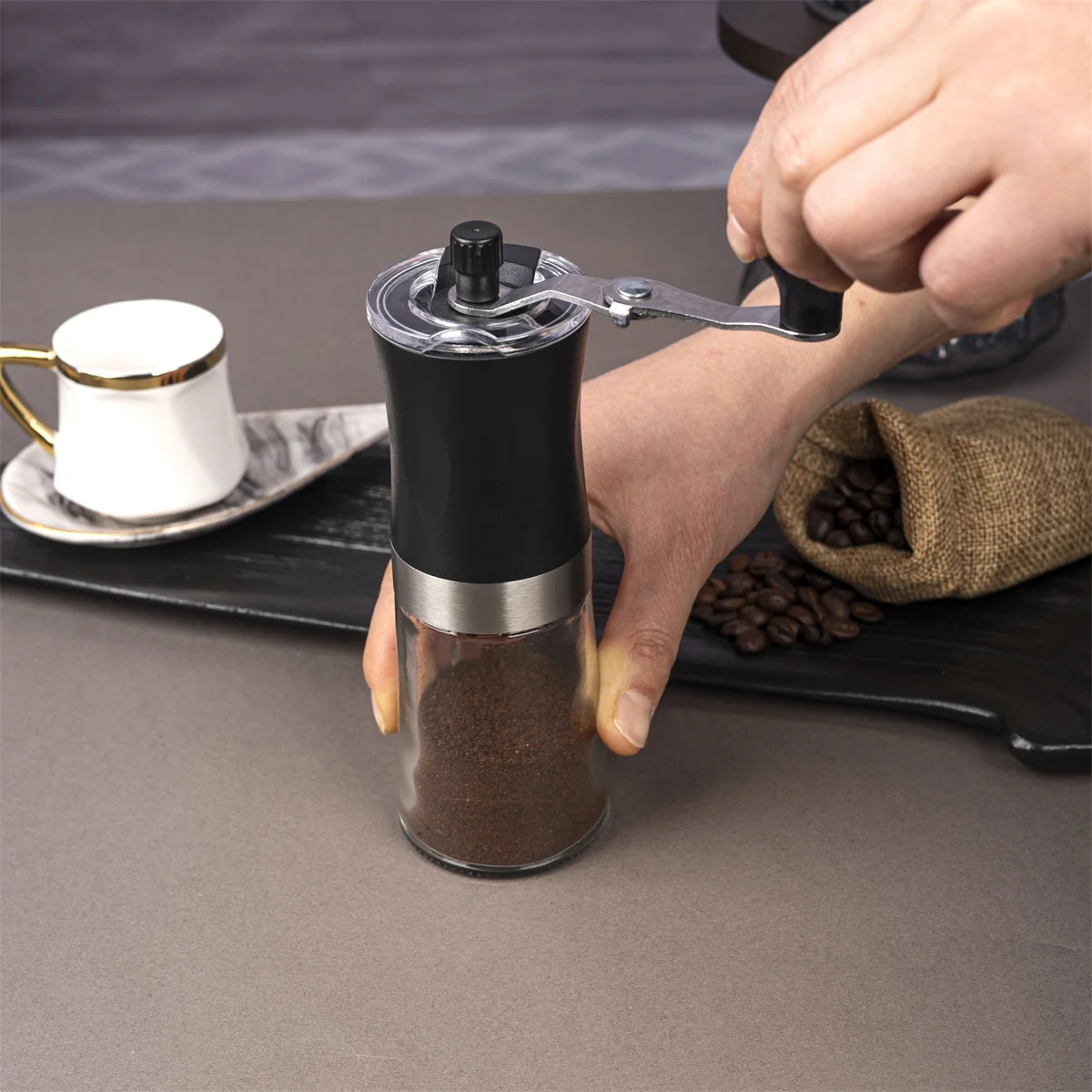 Hand-Operated Professional Commercial Manual Portable Hand Coffee Grinder