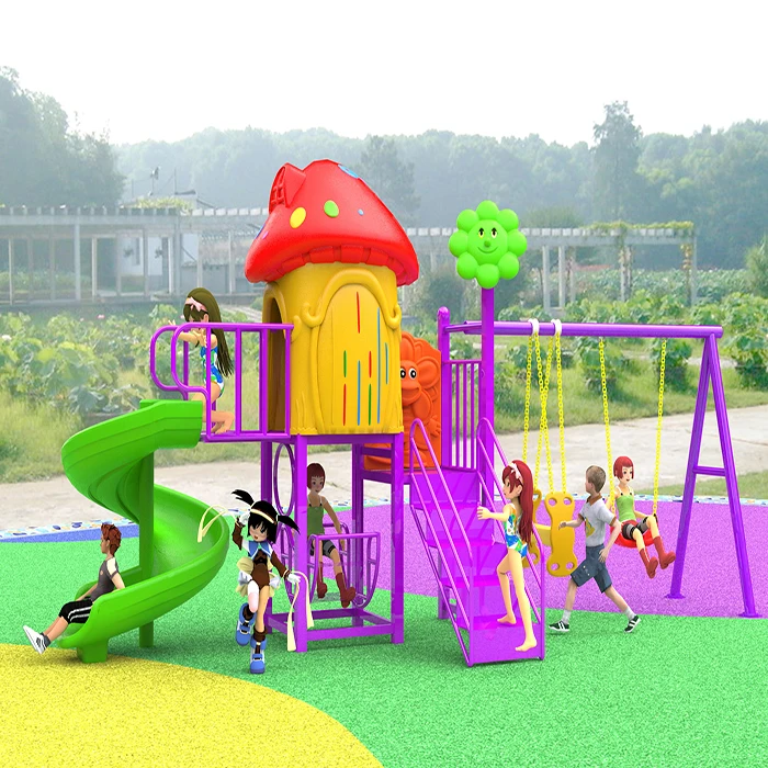 
Popular Kids Plastic Outdoor Playground Equipment Slide Set 