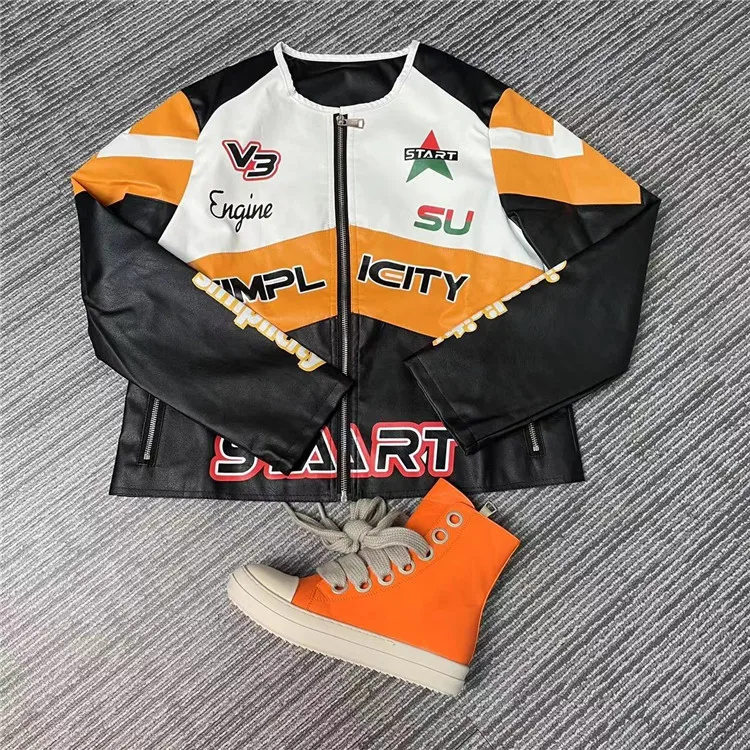 K210-new trendy fall fashion 2023 spring biker jacket leather for women motorcycle jacket