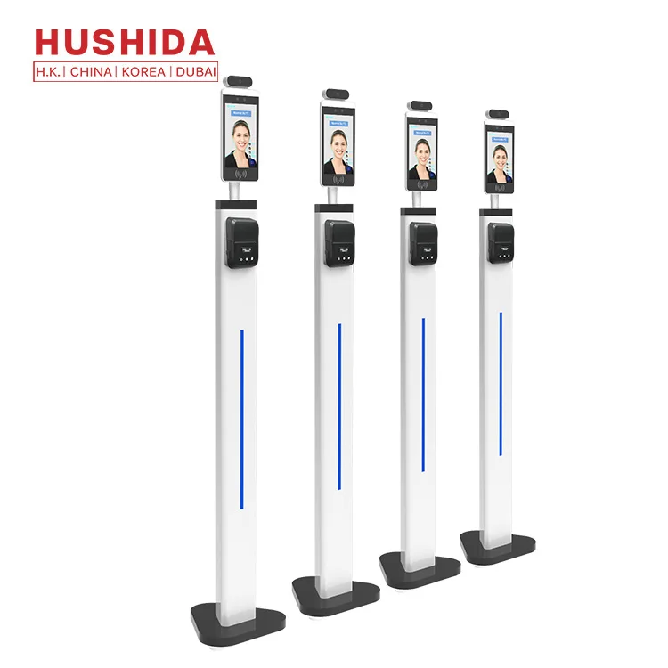  HUSHIDA 8 inch face recognition IR thermal camera thermometer with temperature print