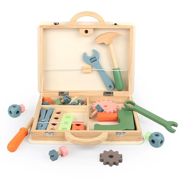 2024 New Styles Multifunction DIY Educational Wooden Box Children Handmade Self Assembled Tool Set Toys