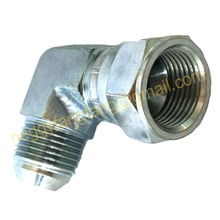 90 Degree Metal Elbow Swivel Nut Hydraulic JIC Elbow Fittings Brass Stainless Steel NPT/BSP Threads Water Gas Oil Air